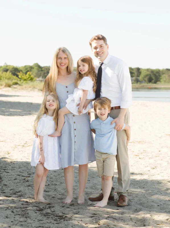 Sean Preston with his wife and three children